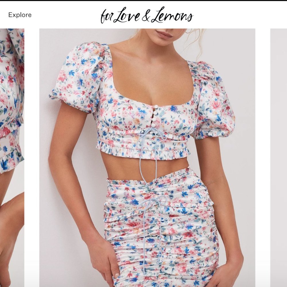 For Love and Lemons Juliet Mini Skirt Set